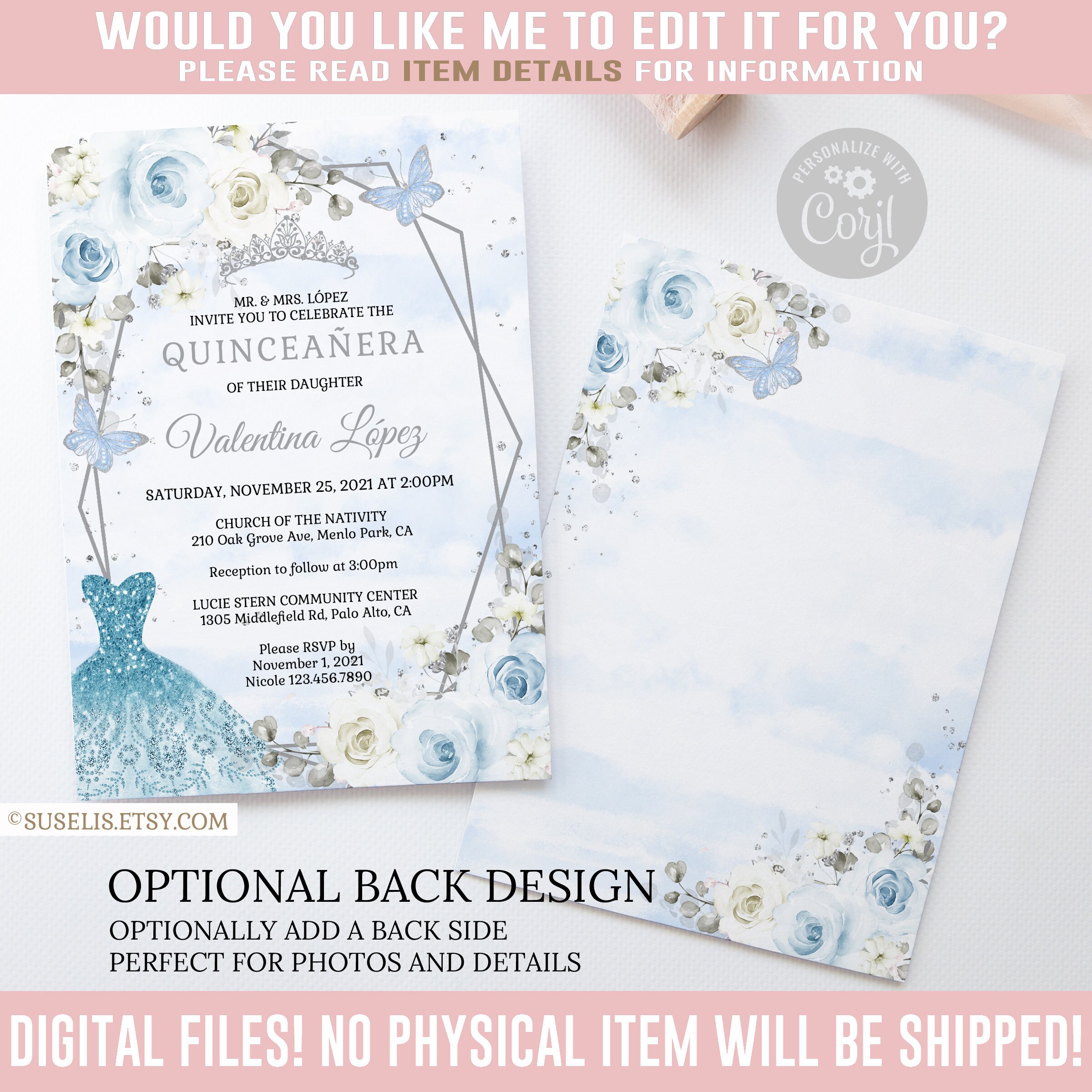 Paper & Party Supplies Invitations & Announcements Gold Aqua Flowers Paper & Party Supplies Invitations & Announcements Gold Aqua Flowers