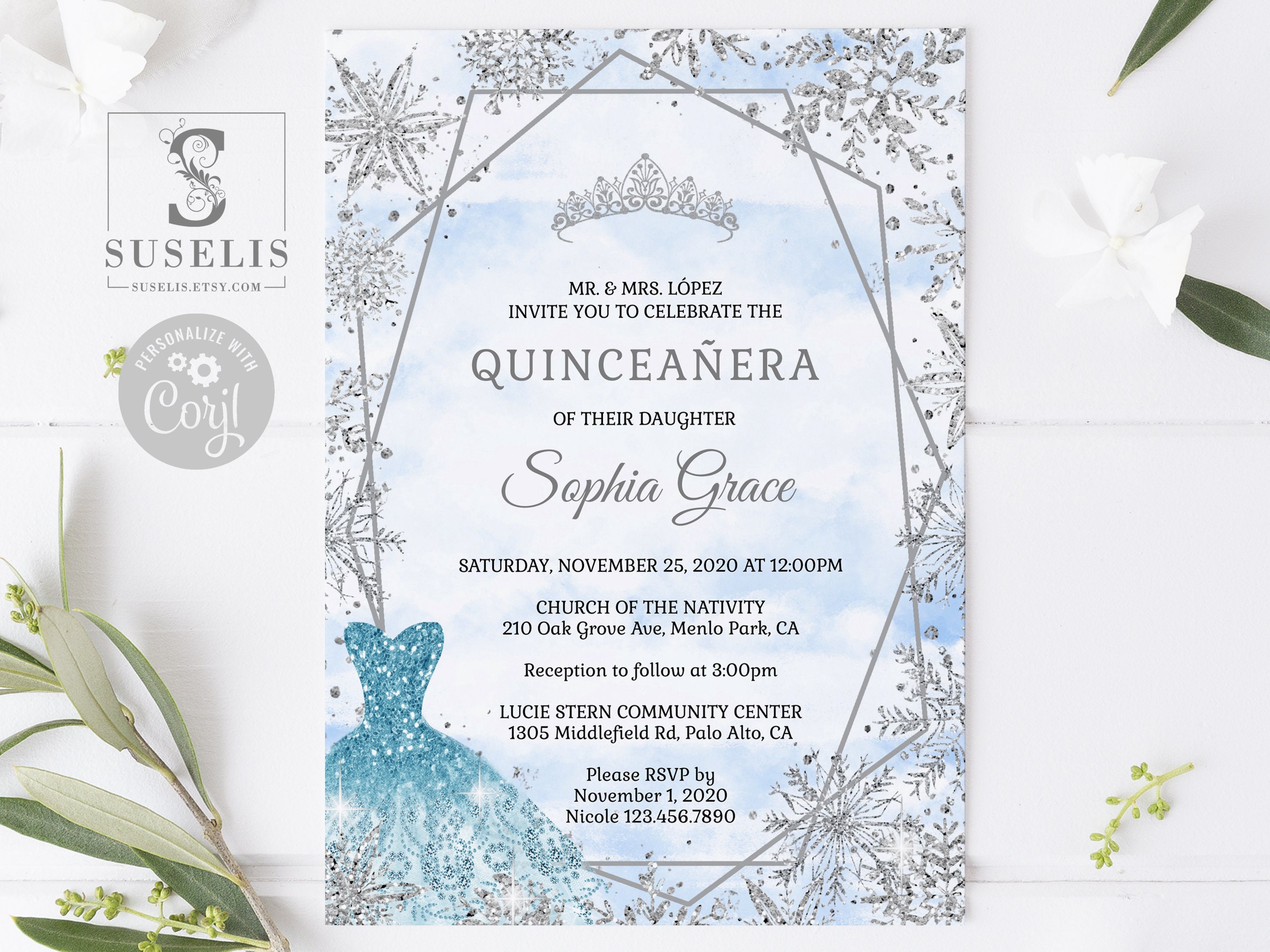 Quinceanera Invitation QS-IN38 set of 50