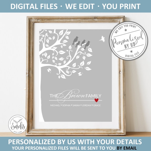 Printable Personalized Family tree, In Loving Memory print, Infant Loss, Memorial Sign, Child Loss, Memorial Printable poster, DIGITAL FILES