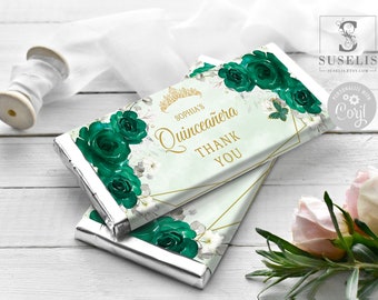 EDITABLE Quinceañera Chocolate Wrapper, Candy Bar, Mis Quince, 15th Birthday, Party Favors, Corjl Template, Instant Download Digital, QU054I