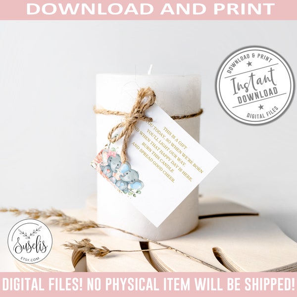 Candle Favor Tags Etsy Canada