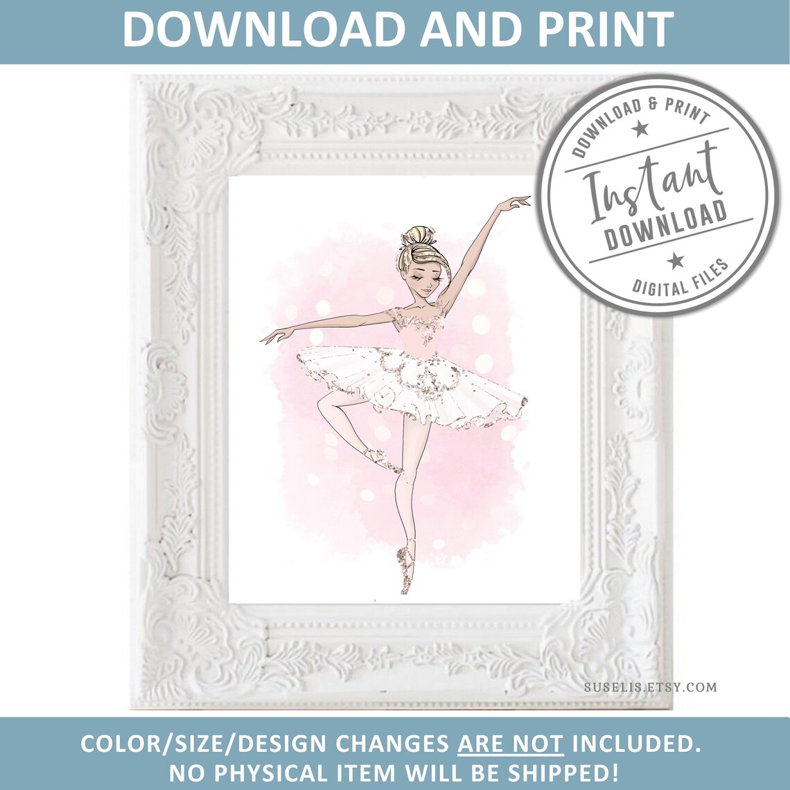 Printable Nursery Ballerina Prints Set of 4 Ballet Signs | Etsy