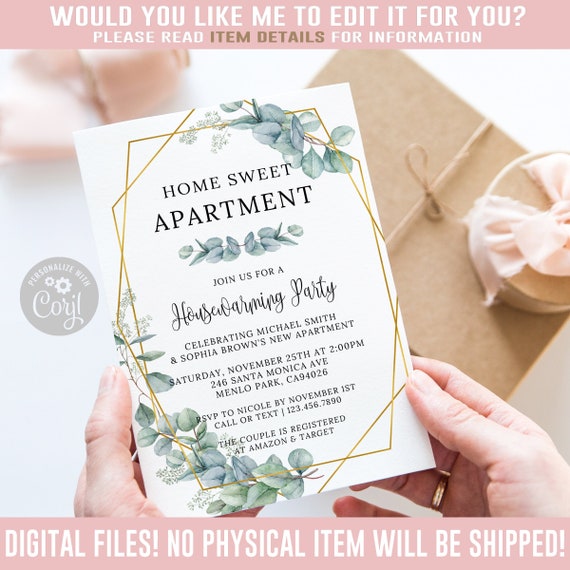 Housewarming Party Invitation, House Warming Shower for Newly Married  Couple, New Home Announcement, Succulent Open House Digital Invite 