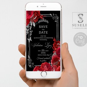 Save the Date Template Evite Invitation, Quinceanera, Sweet 16 QU140