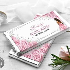 EDITABLE Quinceañera Chocolate Wrapper, Candy Bar, Mis Quince, 15th Birthday, Party Favors, Corjl Template, Instant Download Digital, SU061