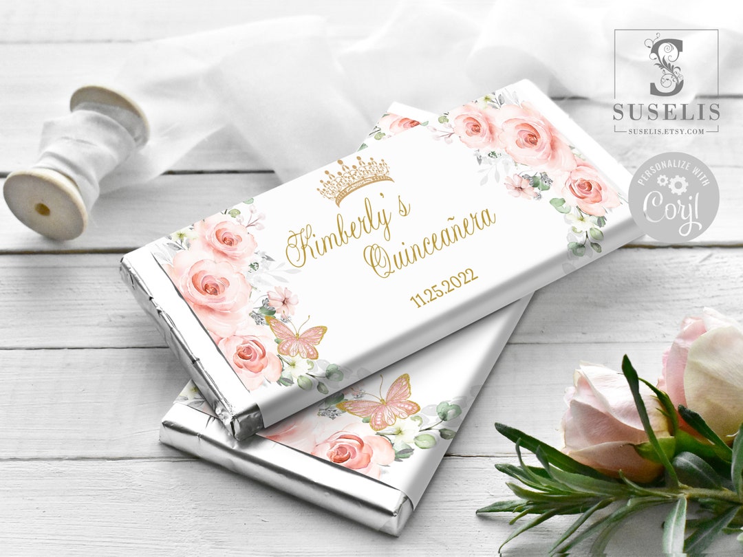 EDITABLE Quinceañera Chocolate Wrapper, Candy Bar, Mis Quince, 15th