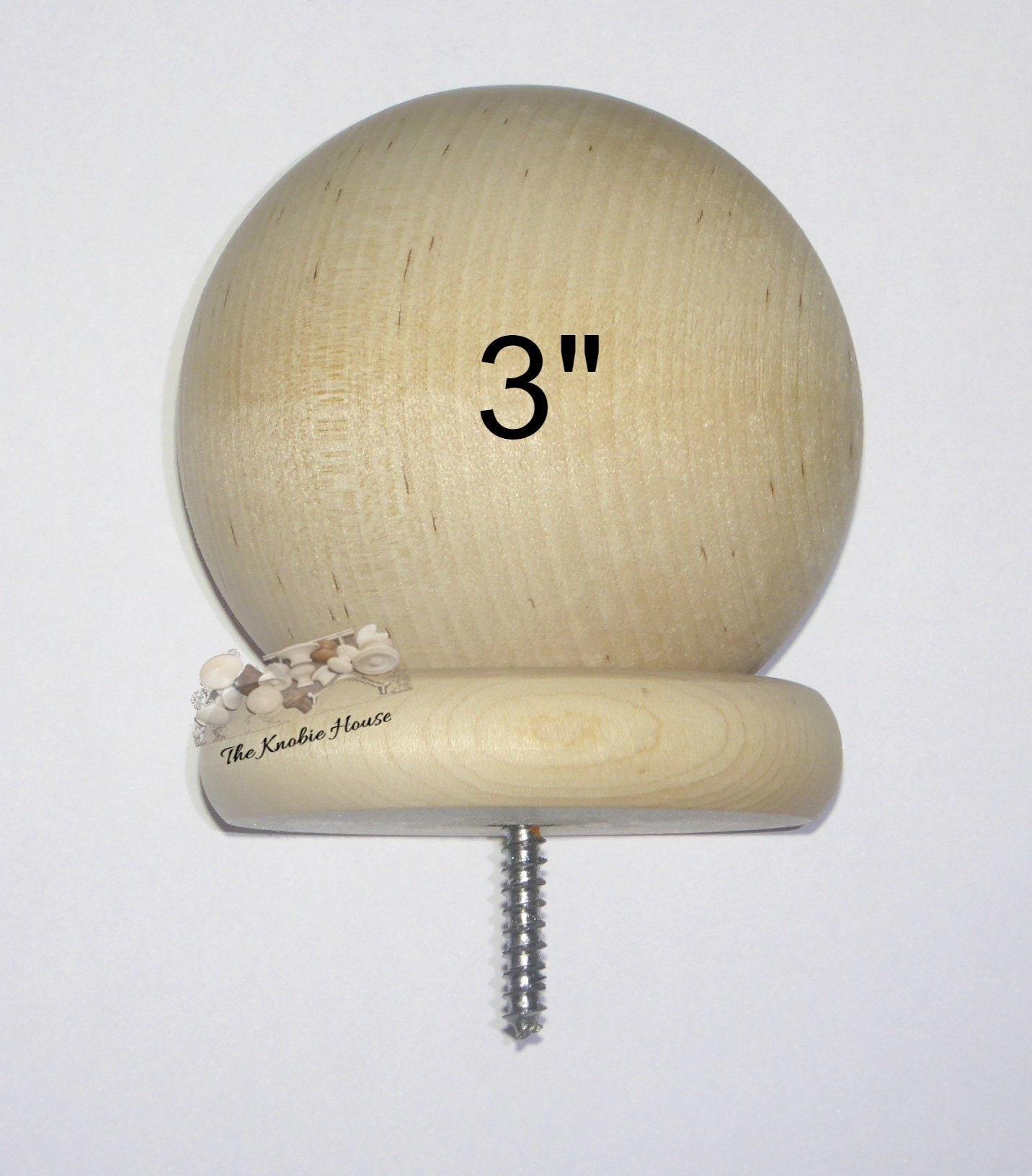 3 Wood Round Ball Finial Curtain Rod Ends / Wood Etsy