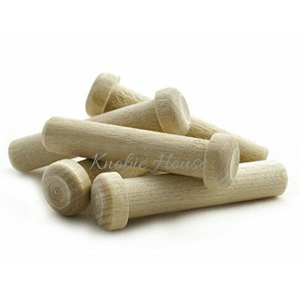 12 - Wood Axle pegs for 3/8" Hole Toy Parts Wooden Wheel Peg Wheels Axles