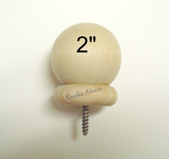 3" Curtain Rod End Round Wood Ball Finial for Wood Newel Post Railing Cap 