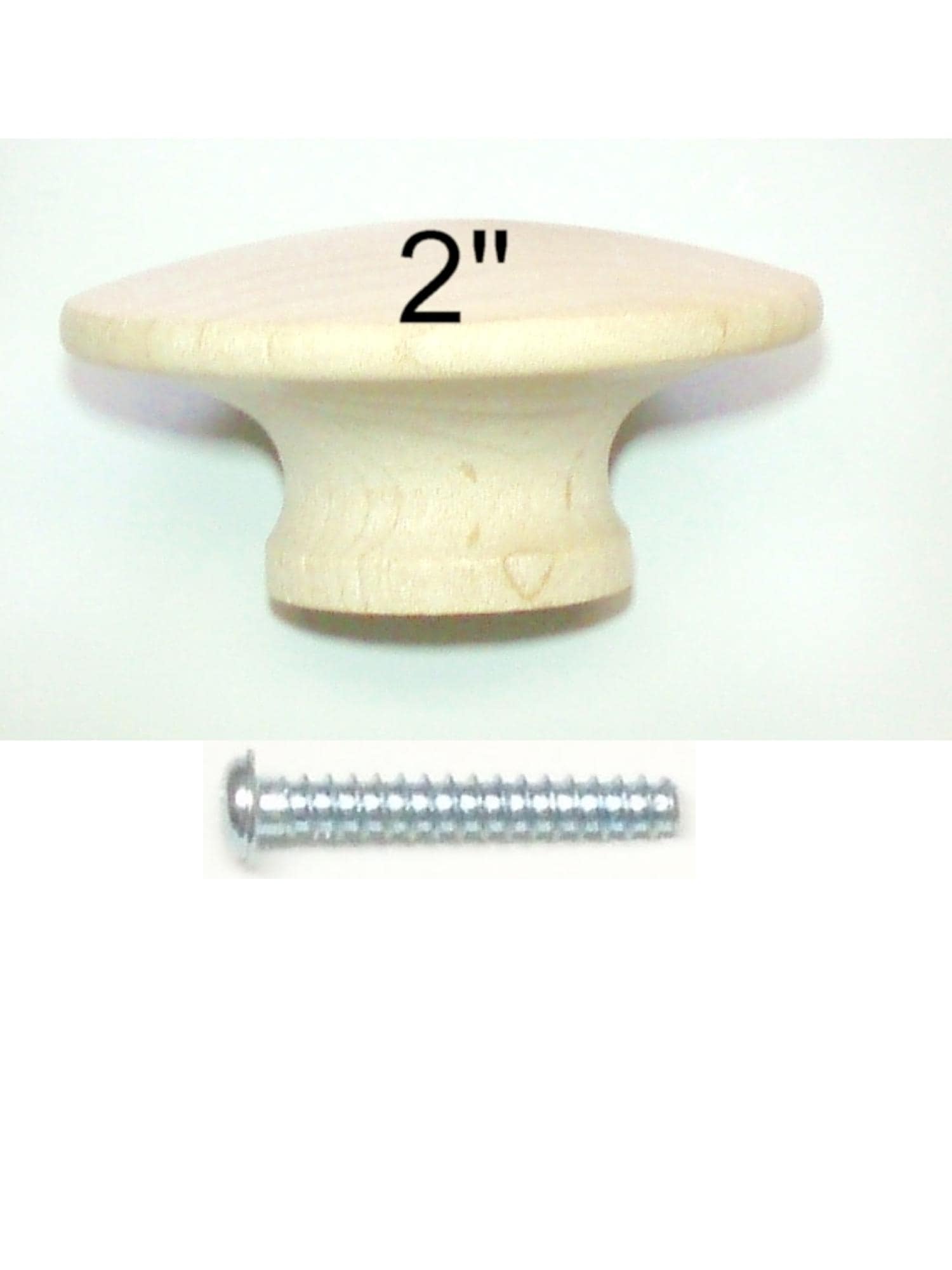 5 - 50 pcs - 2" - Birch Hard Wood Cabinet Pulls / Drawer Knobs with screws - Order 5 to 50 - Made in USA
