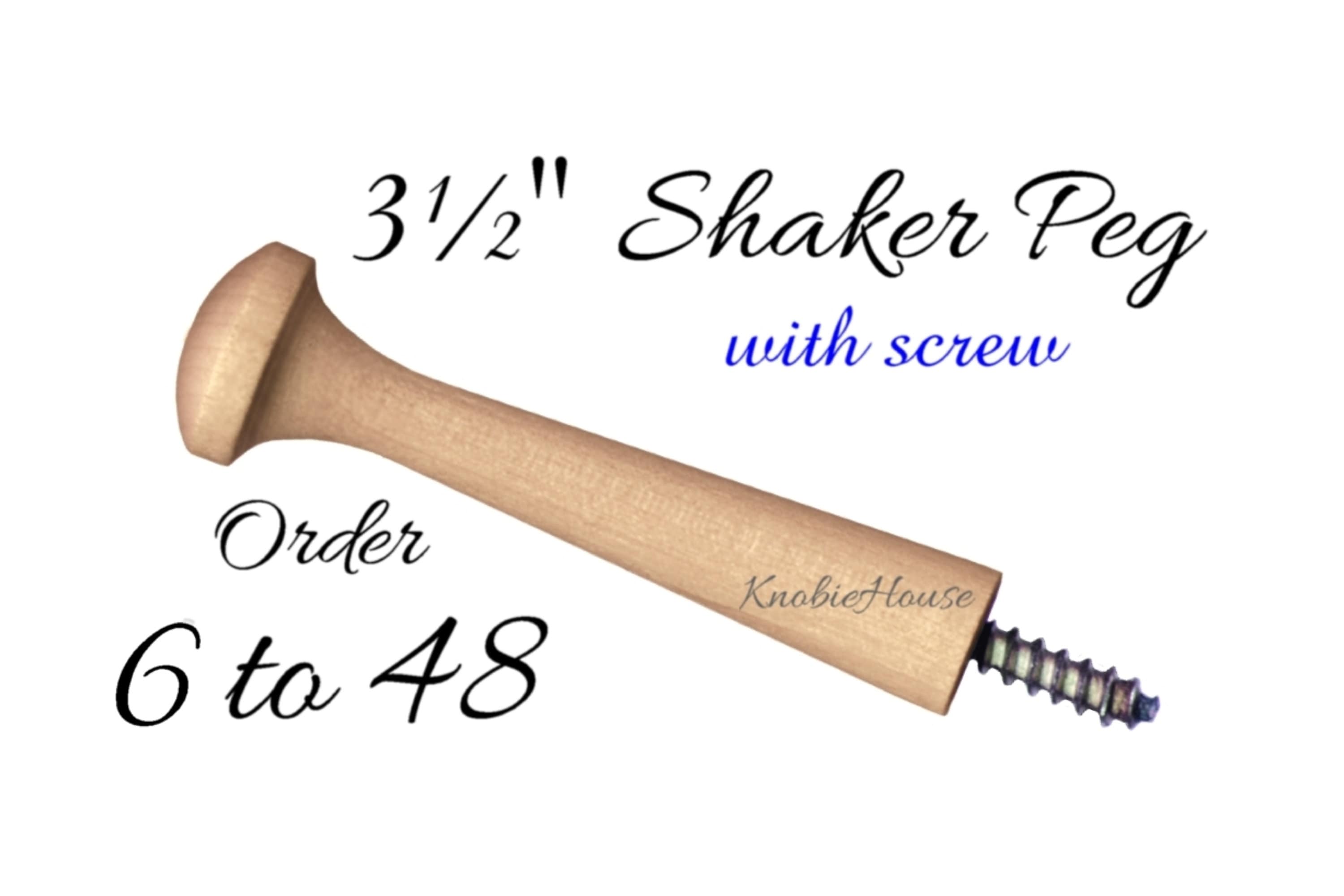 3 1/2 Wood Peg with Screw Shaker Pegs with Screw Etsy