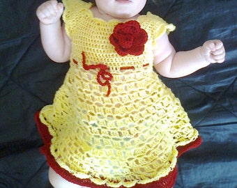 Crochet baby dress pattern, crochet baby clothing pattern, birthday dress, dress pattern, baby dress pattern
