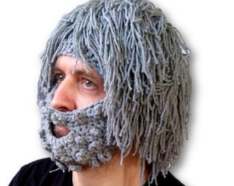 Caveman Beard Beanie Wig for Halloween