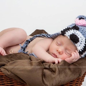 Baby Girl Racoon hat crochet pattern, size newborn - 1 year, instant download , animal hat, photo prop