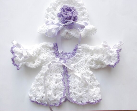 lilac baby cardigan