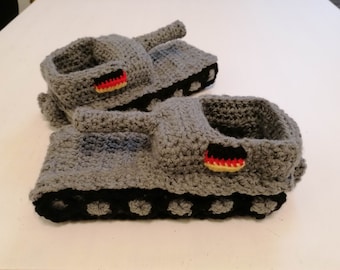 Tankschuhe Panzer Slippers German Flag Boyfriend Gift Man Gifts Panzer Hausschuhe Boyfriend Mens Gift Tank Slippers  For Men For Him