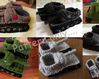 Tiger 1 Slipper Crochet Pattern, Diy Crochet Tank Slippers, Panzer Tank Slippers, Instant Download Pattern, Crochet Pattern