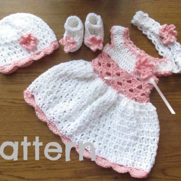 Crochet PATTERN Baby Dress Baptism Dress Pattern Crochet Christening Dress Newborn Outfit Baby Girl Clothes Crochet Baby Dress PATTERN PDF