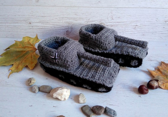 Crochet Slippers Tank Boyfriend Gifts Etsy