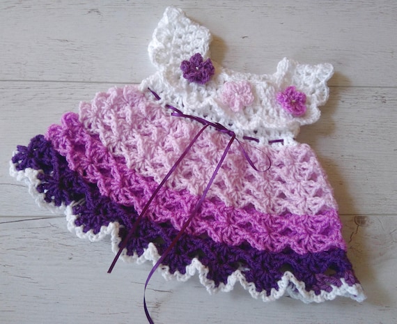 purple crochet dress
