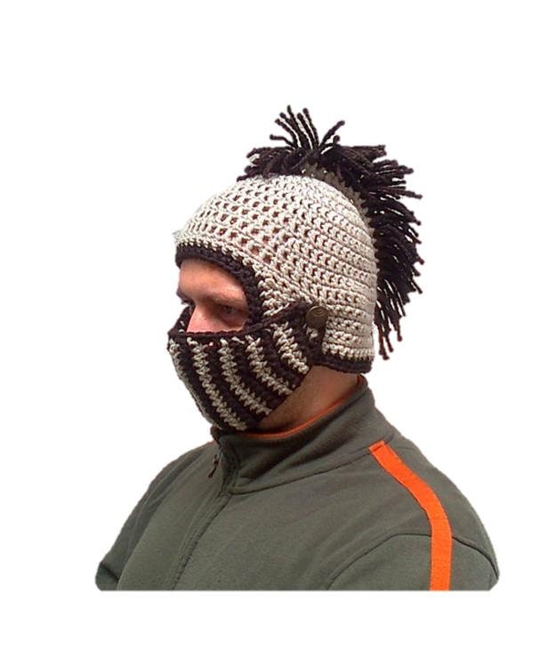 Knight helmet winter accesories crochet helmet college | Etsy