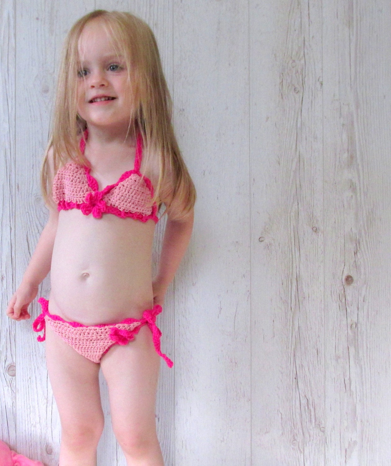 Crochet Baby Bikiniswimsuitbaby Bikinipink Toddler Etsy