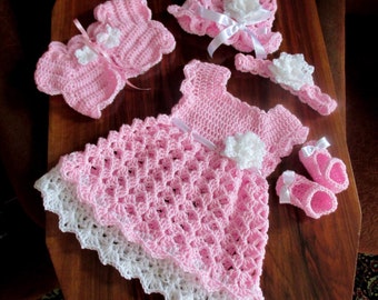 ven Microordenador Adquisición Crochet pattern for baby dress hat bolero shoes and headband 5 - Etsy España