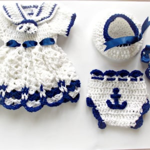Baby Sailor Outfit, Newborn sailor Dress, Navy baby Dress, Baby Girls sailor Dress, Nautical Dress, Girl Dresses, Sailor Hat, Sailor Hats