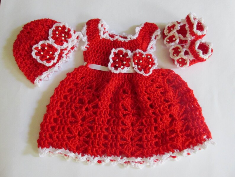 kids christmas outfit gift for kidsCrochet dress hat image 1