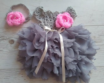 Baby Girl Coming Home Outfit , baby girl dresses, crochet baby outfit, newborn crochet outfit , tulle baby girl dress, newborn baby girl