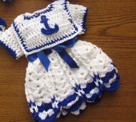 baby sailor costume, newborn sailor set, baby navy set, baby sailor  pattern, sailor outfit, Crochet newborn, Toddler Sailor Dress