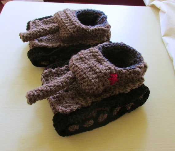 Tank slippers crochet tank Slippers 