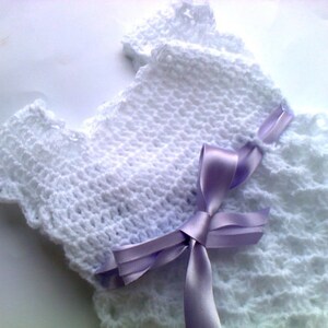 Beautiful Crochet Baby Girl Dress Newborn girl take home outfit image 4