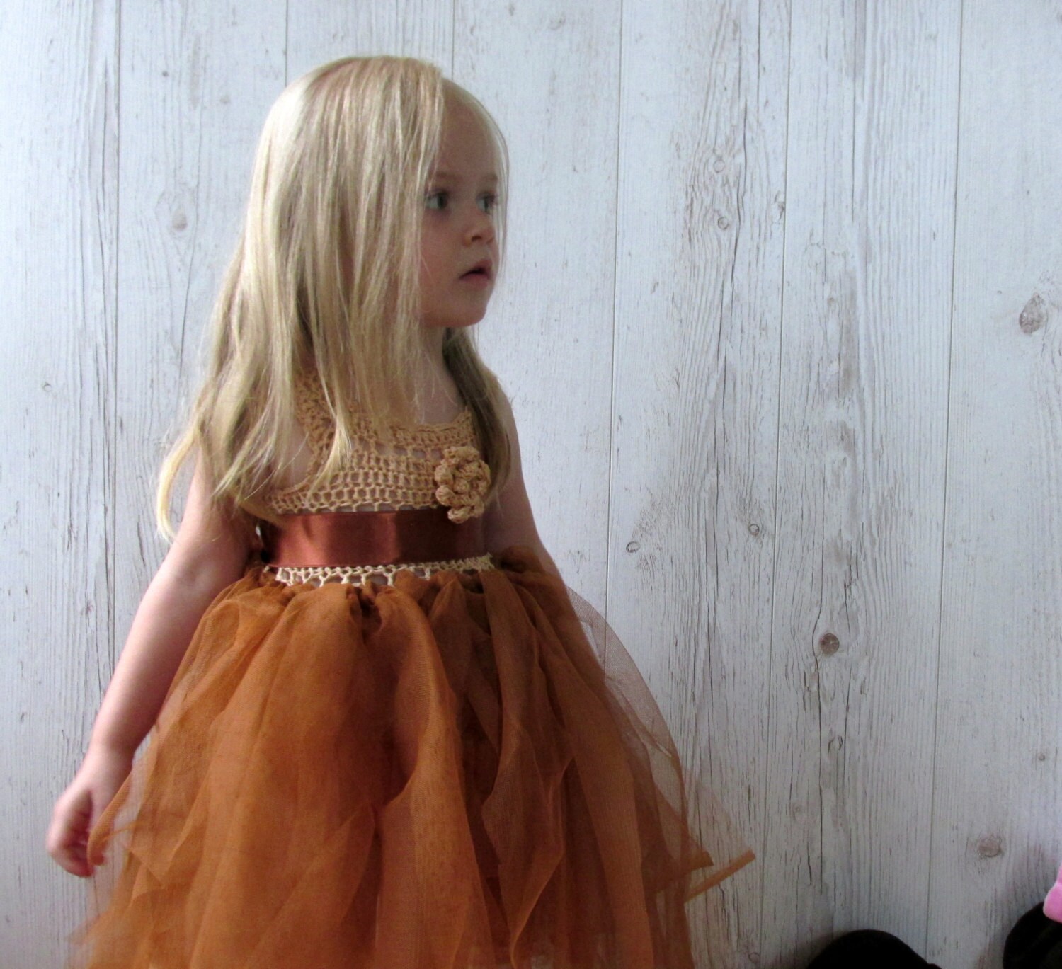 Copper flower girl clearance dresses