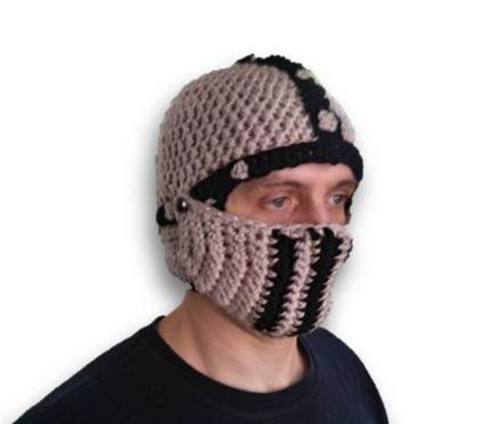 Knight Crochet Hat Men's Hat Crocheted Knight Helmet Warm Etsy