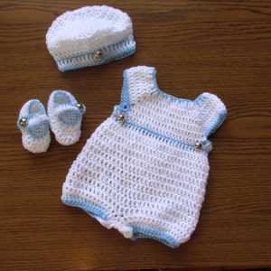 Baby Boy Coming Home Outfit, Baby Boy shortall, Newborn Boy pants booties , Baby Boy Hat, Baby Crochet Pants, White Boy coming Home set