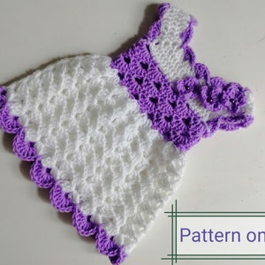 Baby Dress Crochet Pattern, Easy Crochet instructions for a Baby dress, available in 5 sizes, Diy Baby Dress, Digital Download