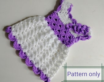 Baby Dress Crochet Pattern, Easy Crochet instructions for a Baby dress, available in 5 sizes, Diy Baby Dress, Digital Download