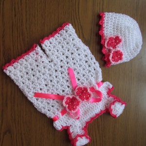Crochet Pattern Baby Romper and Hat crochet tutorial in 5 sizes Diy Overall pattern Baby Hat Easy crochet Baby romper and matching hat
