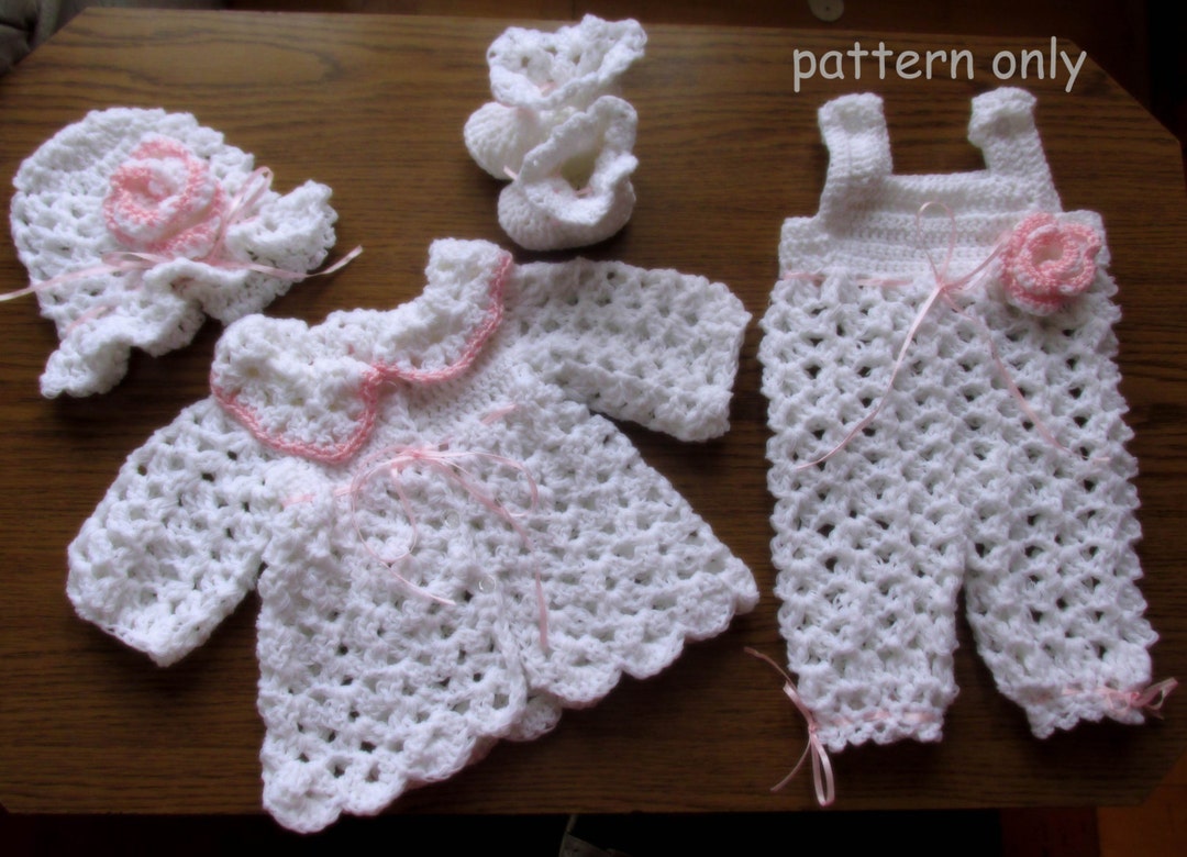 Overall Pattern, Baby Layette Pattern, Crochet Pattern Baby, Instant