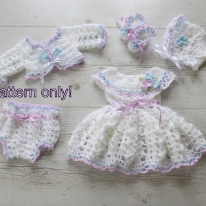 Crochet dress pattern, Baby dress pattern,  crochet baby pattern, baby dress, crochet dress, formal baby dress