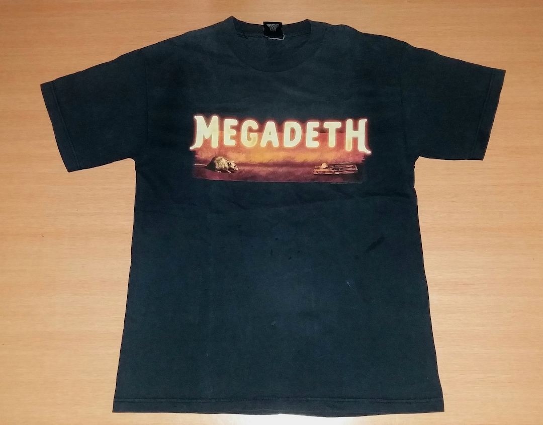[New Era]★韓国人気★NEW ERA X MEGADETH DESTROYED T-SHIRT Vintage 1999 MEGADETH Risk Japan Korea Tour Concert Promo