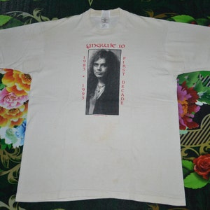 Jaargang 1992 YNGWIE MALMSTEEN eerste decennium Tour Concert promo zeldzame 90s T-shirt
