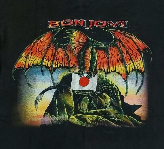 超レアL美品!90s BON JOVI 日本TOUR Tシャツ BROCKUM製 Vintage 1995 BON JOVI Japan Tour Concert Promo Rare L Size