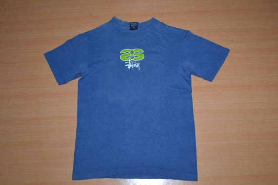 Vintage 90s STUSSY Made in USA Skateboard Powell Peralta Blue S