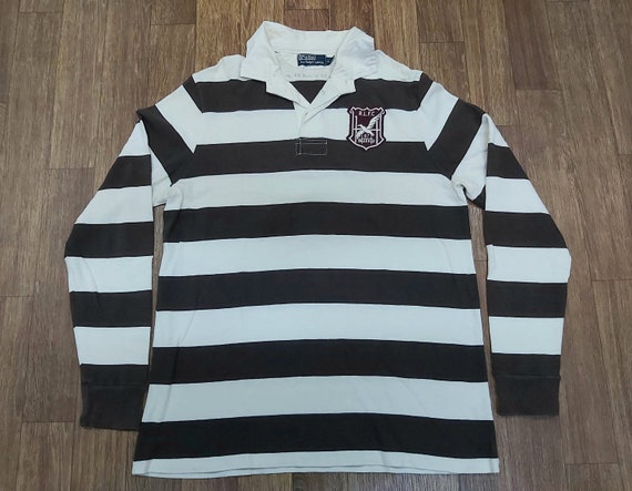 トップス Polo Ralph Lauren 90s Border Rugby Shirt Vintage 90's Polo Ralph Lauren Rugby Shirt | eBay