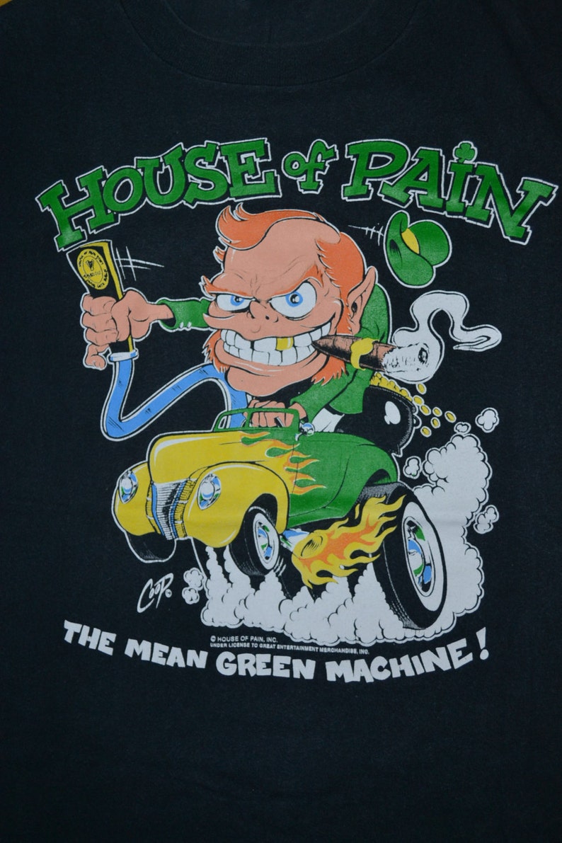 Vintage 90s HOUSE OF PAIN The Mean Green Machine Tour Promo Album Hip Hop Cypress Hill 90s T-shirt image 2