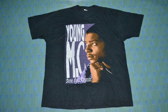 Vintage 1990 YOUNG MC Stone Cold Rhymin Hip Hop T… - image 1