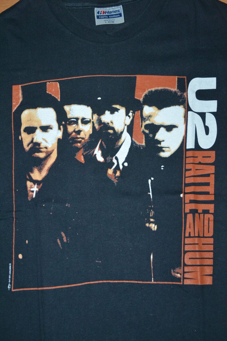 Vintage 1988 U2 Rattle and Hum Tour Concert Promo Bono Tshirt Etsy