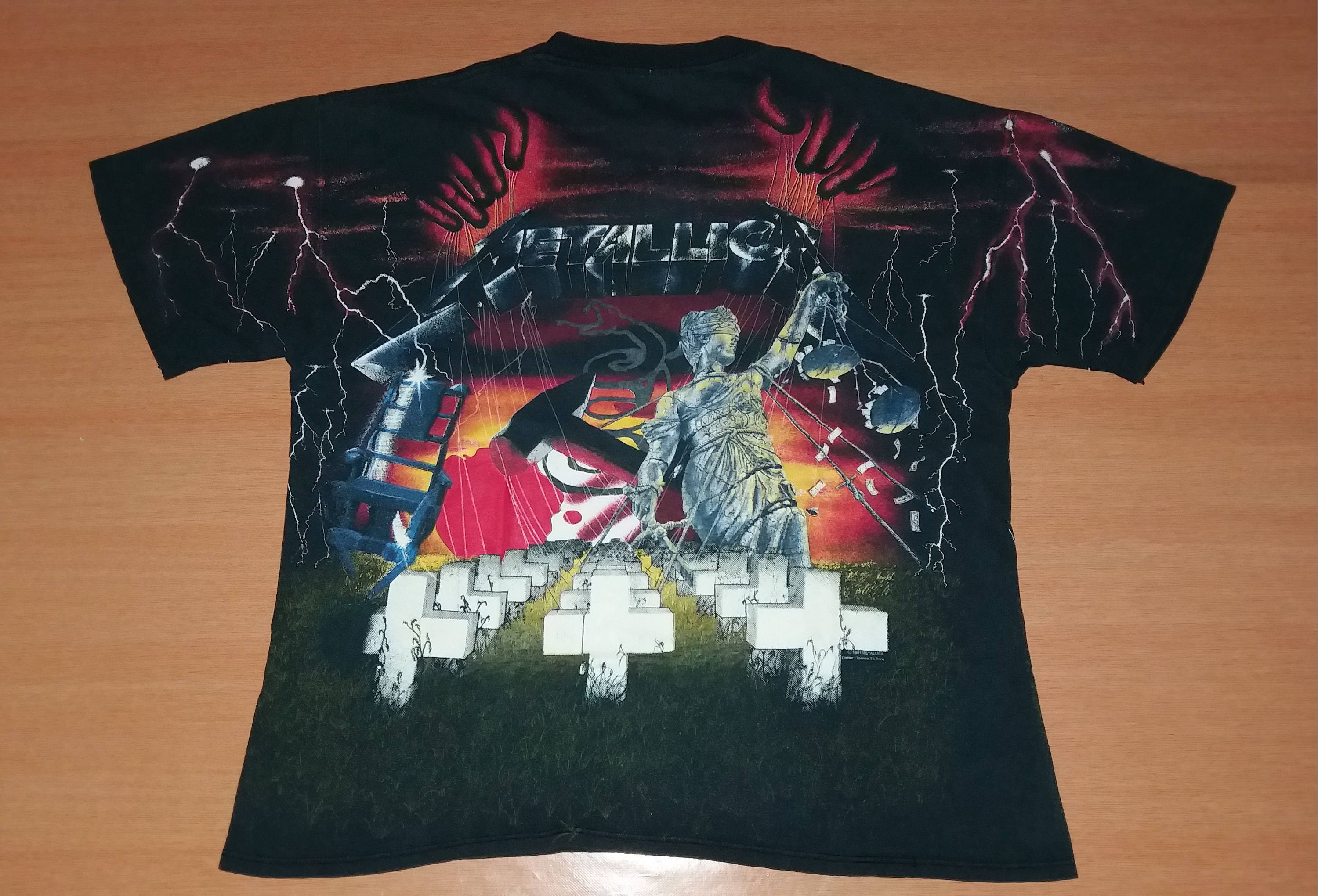 Vintage 1991 METALLICA Concert Tour Promo Pushead All Over Print